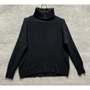 Aqua‎ Cashmere Womens Pullover Turtleneck Cashmere Sweater Black Size Large